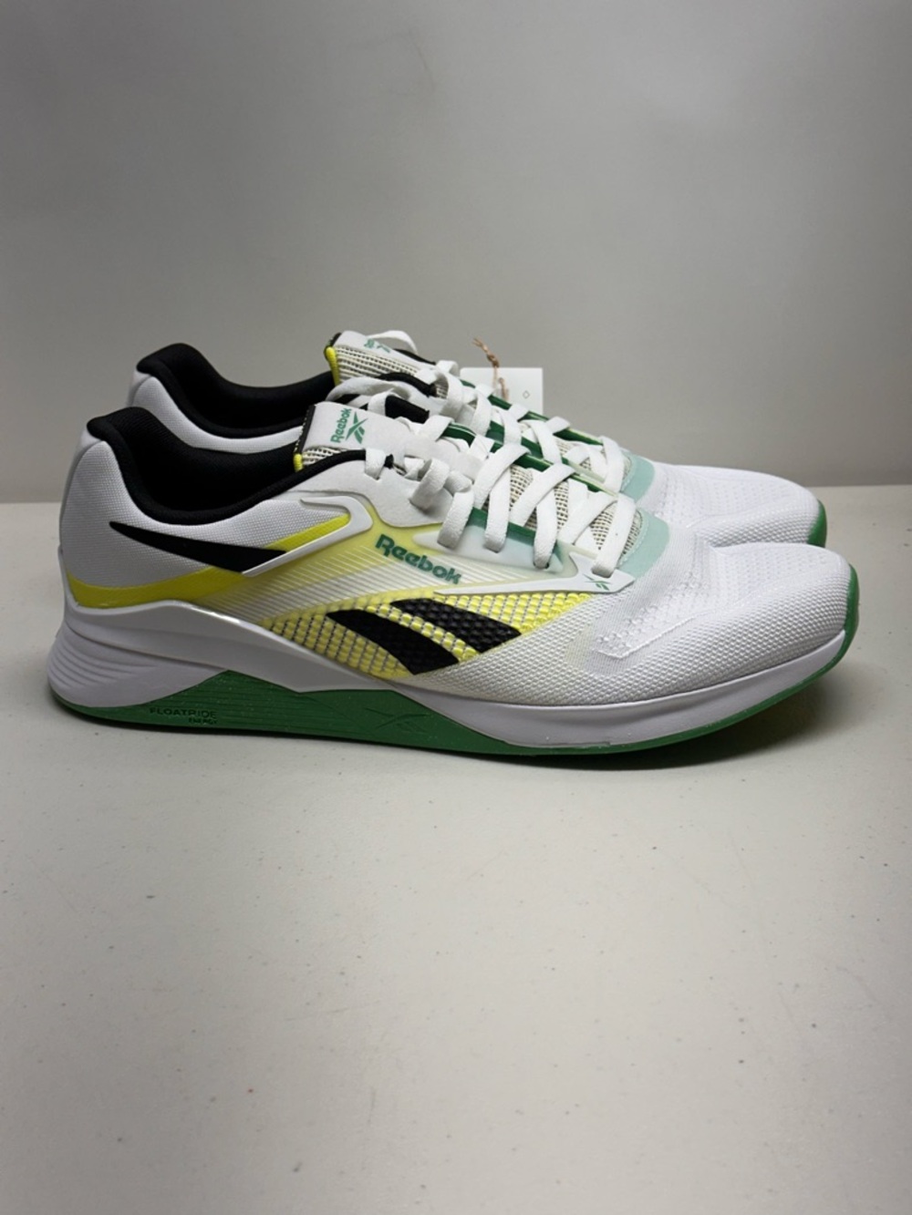 Men's Reebok Nano X4, Footwear White/Solar Acid Yellow/Green, 11  Medium US